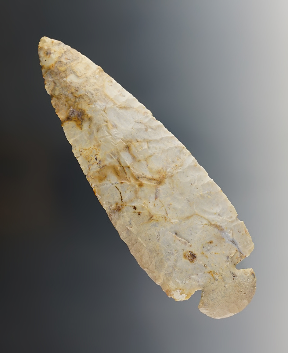 5 1/4" Flint Ridge Dovetail with a restored base and a spot of restoration on one blade edge. 