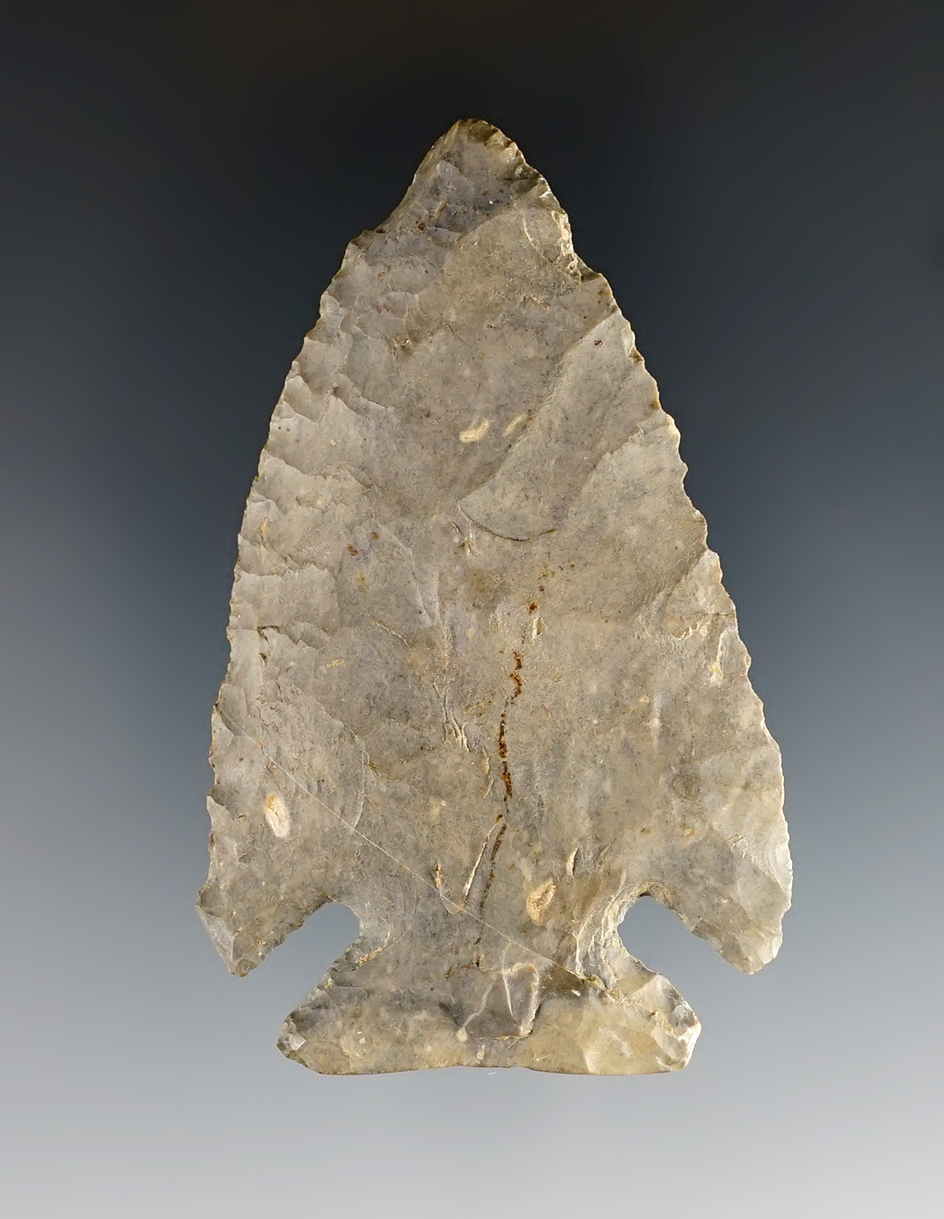 2 7/8" Archaic Thebes found in Ashland Co., Ohio. Ex. R. Weaver collection. Nellie Chert.