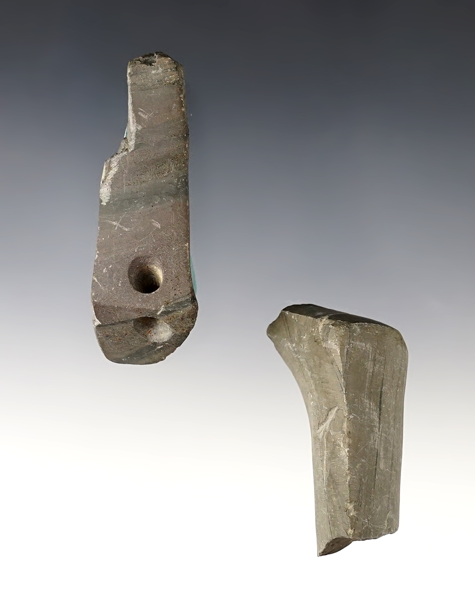 Pair of Ohio Birdstone Fragments. Great study pieces. The largest is 2 3/4".