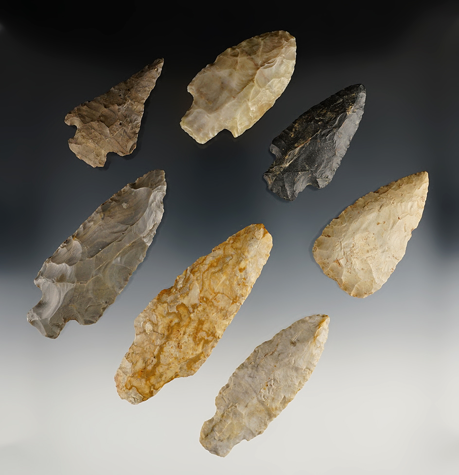 Set of 7 Midwest Knives in good condition. The largest is 4 3/8".