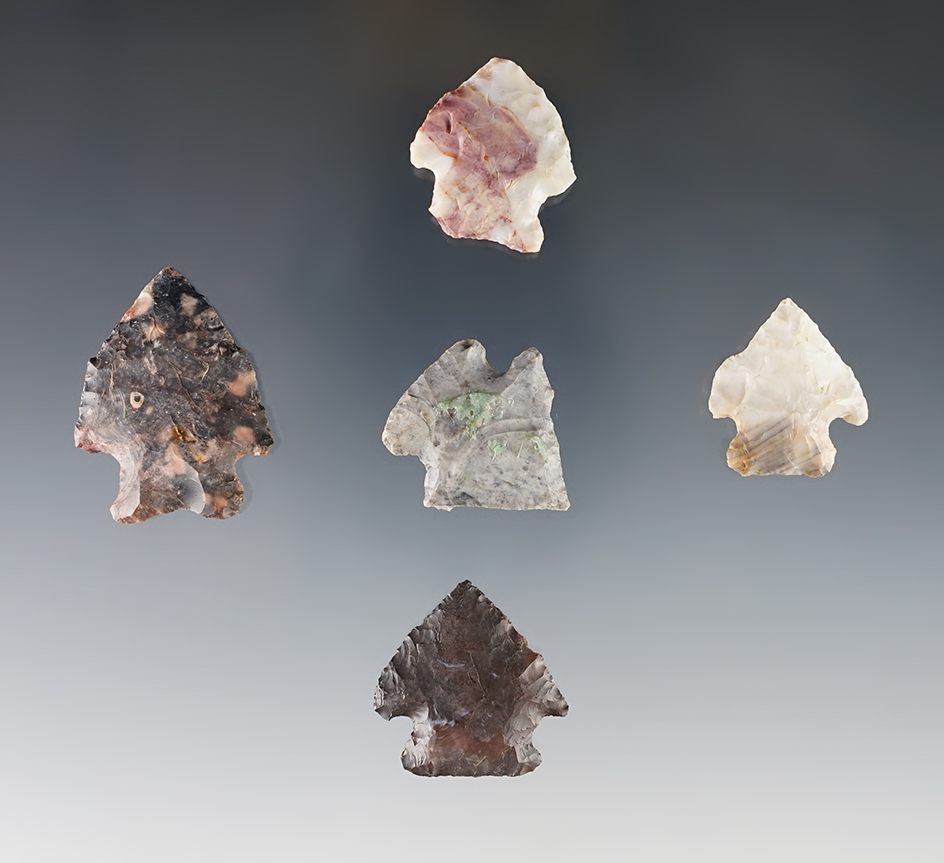 Set of 5 Classic Ohio Pentagonal points. The largest is 1 1/2".