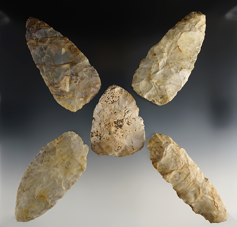 Set of 5 well patinated Ohio Blades in excellent condition. The largest is 4 7/8".