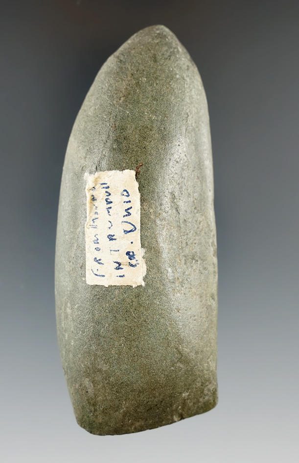 3 5/8" green hardstone Adze found in Trumbull Co., Ohio.