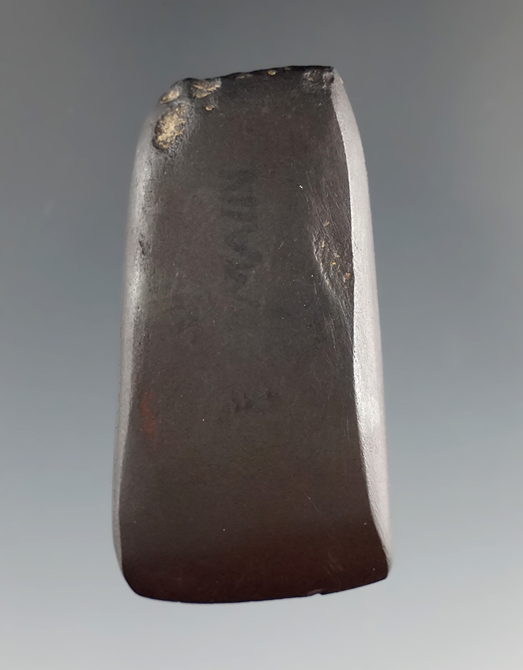 Excellent condition on this 1 3/4" Hematite Celt found in Licking Co., Ohio. Ex. Jim Hovan.