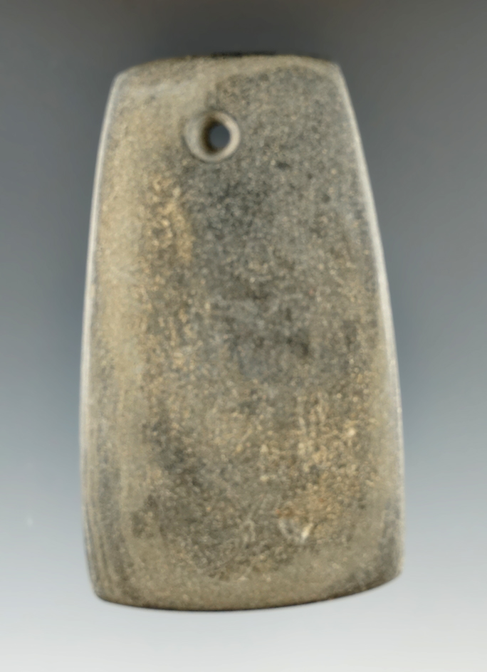 3" Hopewell Trapezoidal Pendant found in Fayette Co., Ohio. Ex. Macy Hallock Collection.