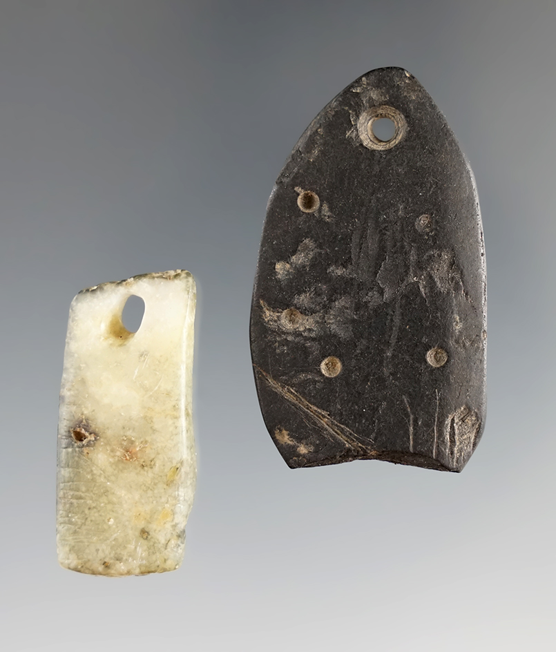 Two very nice rare salvaged miniature Pendants.  Both found in Ohio. Largest is 1 3/4".