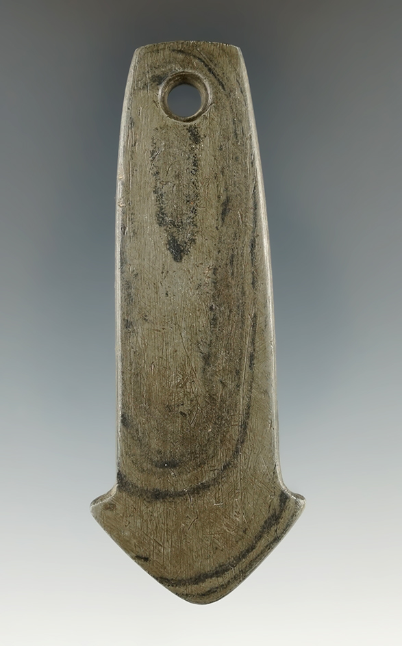 3 1/2" Adena Anchor Pendant found in Darke Co., Ohio. Ex. Archie Diller Collection.