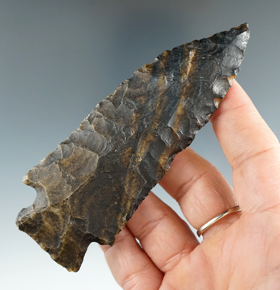 Very heavy River patina on this 4 1/4" Etley Knife found in Missouri.