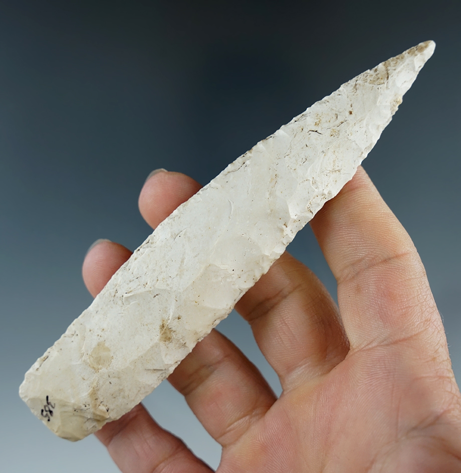 4 7/8" Nebo Hill made from Burlington chert found in Missouri.