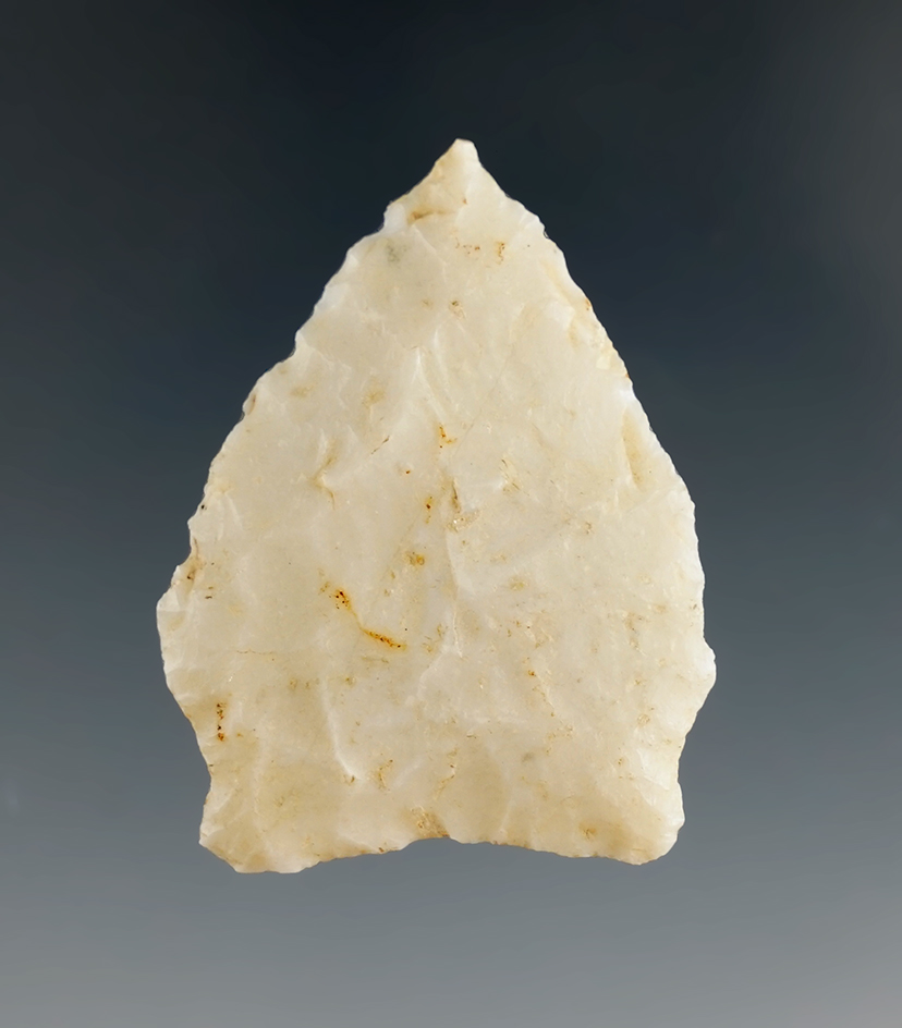 1 11/16" San Patrice made from Novaculite found in Cass Co., Texas. Partain COA.