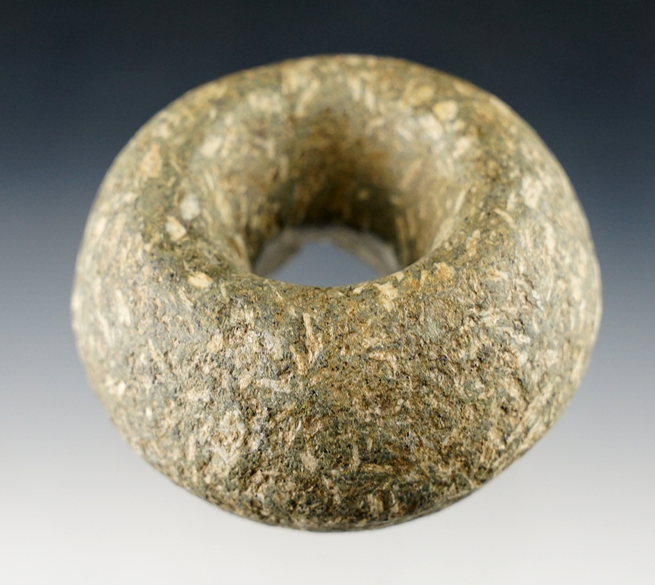 Well styled 2 5/8" diameter Pre-Columbian stone Mace head.