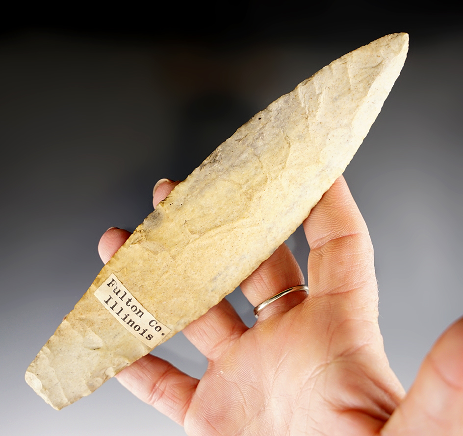 Large and nice! 6 1/2" Agate Basin with excellent mineral deposits. Found in Fulton Co., Illinois.