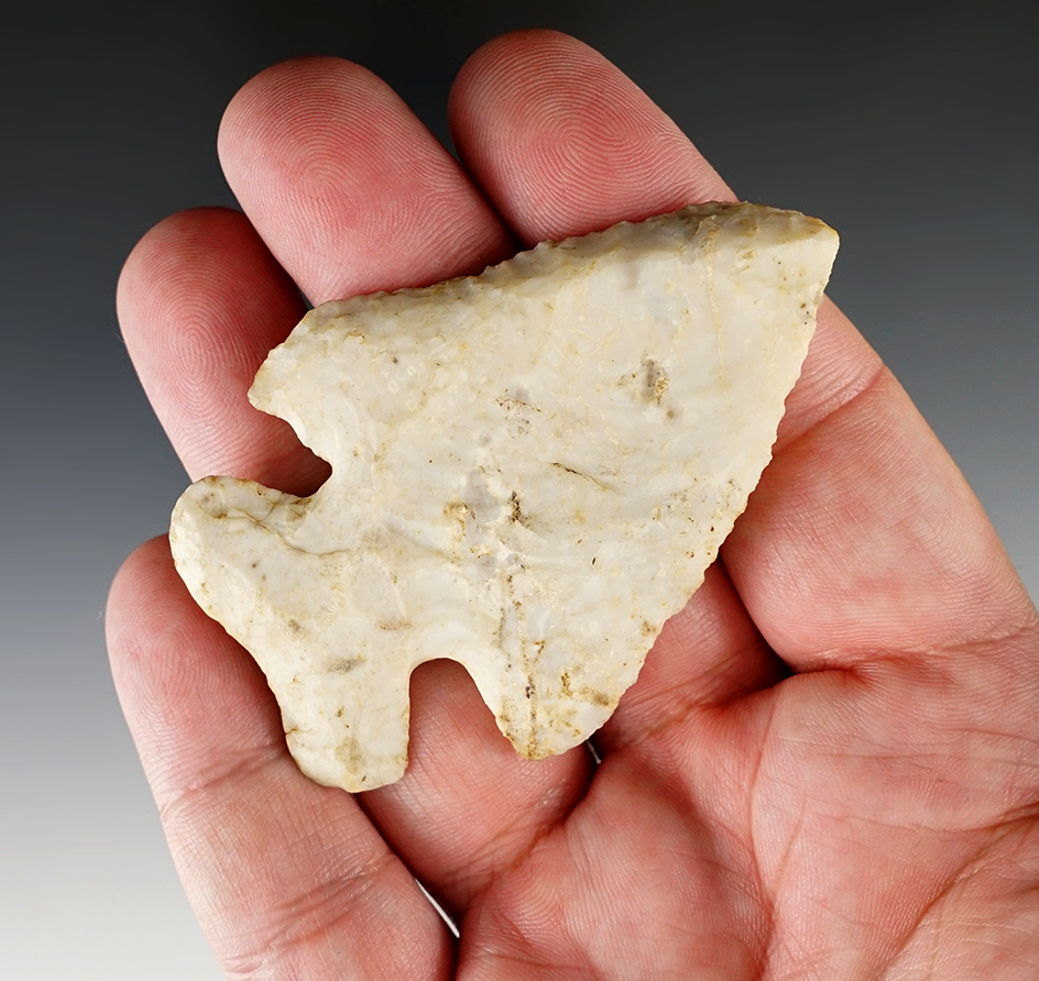 2 7/8" Archaic Thebes Bevel found in Illinois.