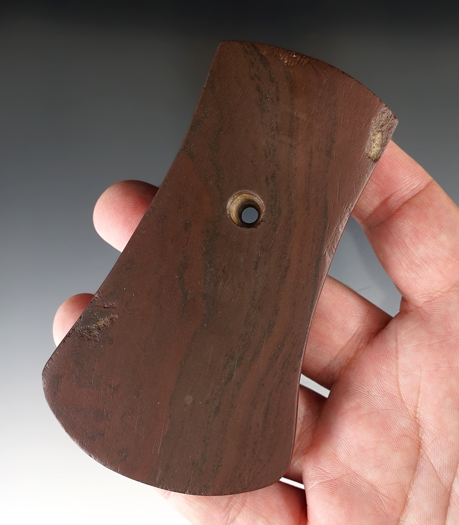 4 3/8" Keyhole Pendant found in Seneca Co., Ohio. Pictured in "Who's Who" #9, pg. 82.