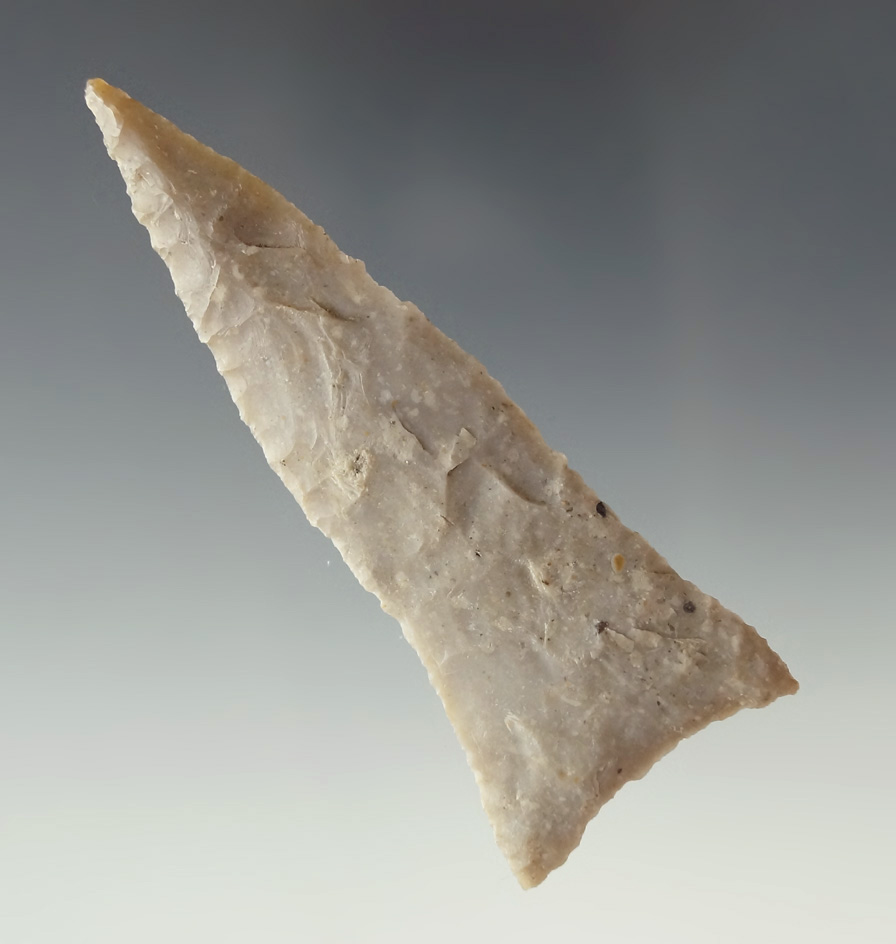 Very nicely flaked and well styled 3 5/16" Mineral  Springs found in Texas.