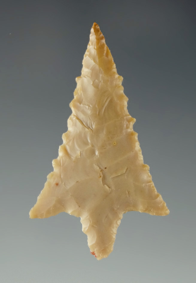 Very nice 1 1/2" Perdiz point found in Texas. Featured in Overstreet 15th edition, page 629.