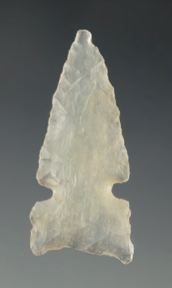Pictured! 1 1/8" Washita - clear chalcedony - Texas. Pictured in Ancient Indian Artifacts by Bennett