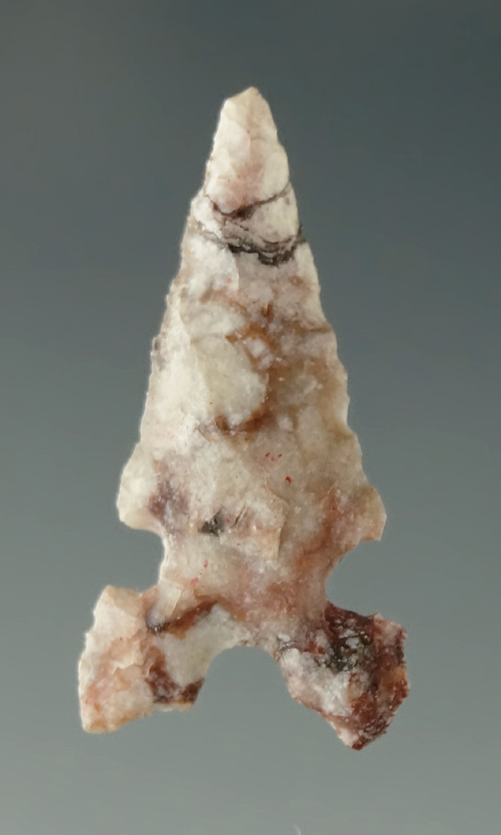 1" Toyah made from beautiful red, white and black material found in Texas. Ex. Charles Shewey.