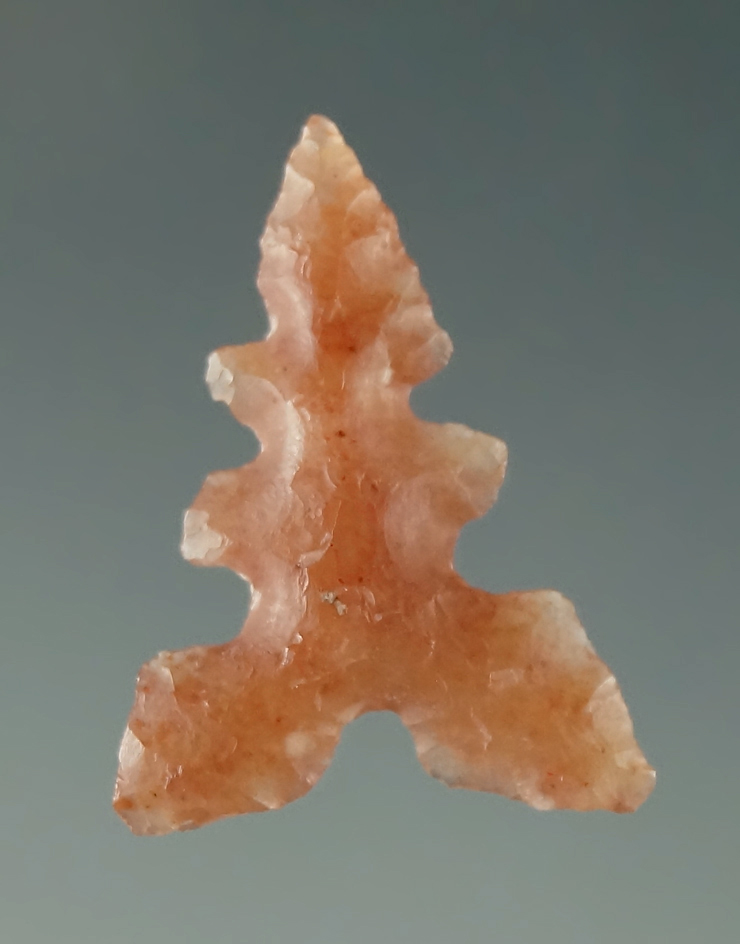 Pictured! 13/16" Toyah - pink agate- Texas. Ex. Charles Shewey. Featured in Central States Journal!