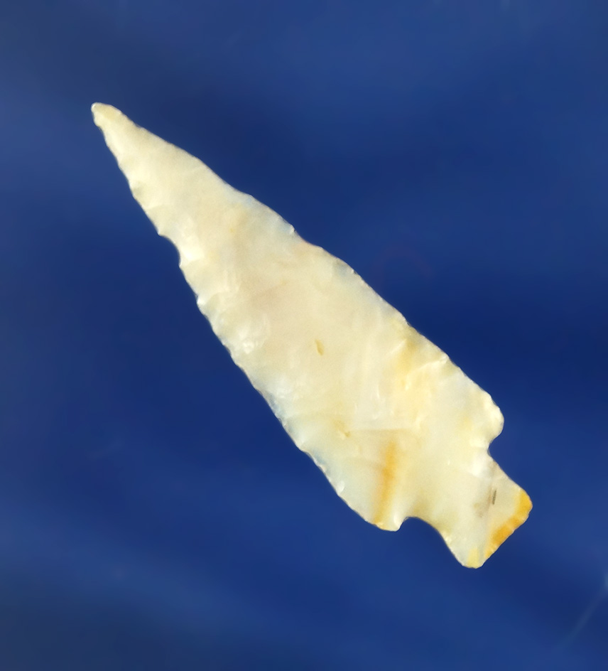 1 5/16" Wallula found near the Columbia River. Very nice flaking and style.  Stermer COA.