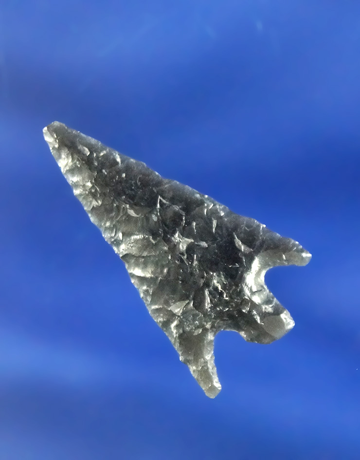 1 1/16" Rose Springs corner Notch made from nicely patinated Obsidian found in Oregon.