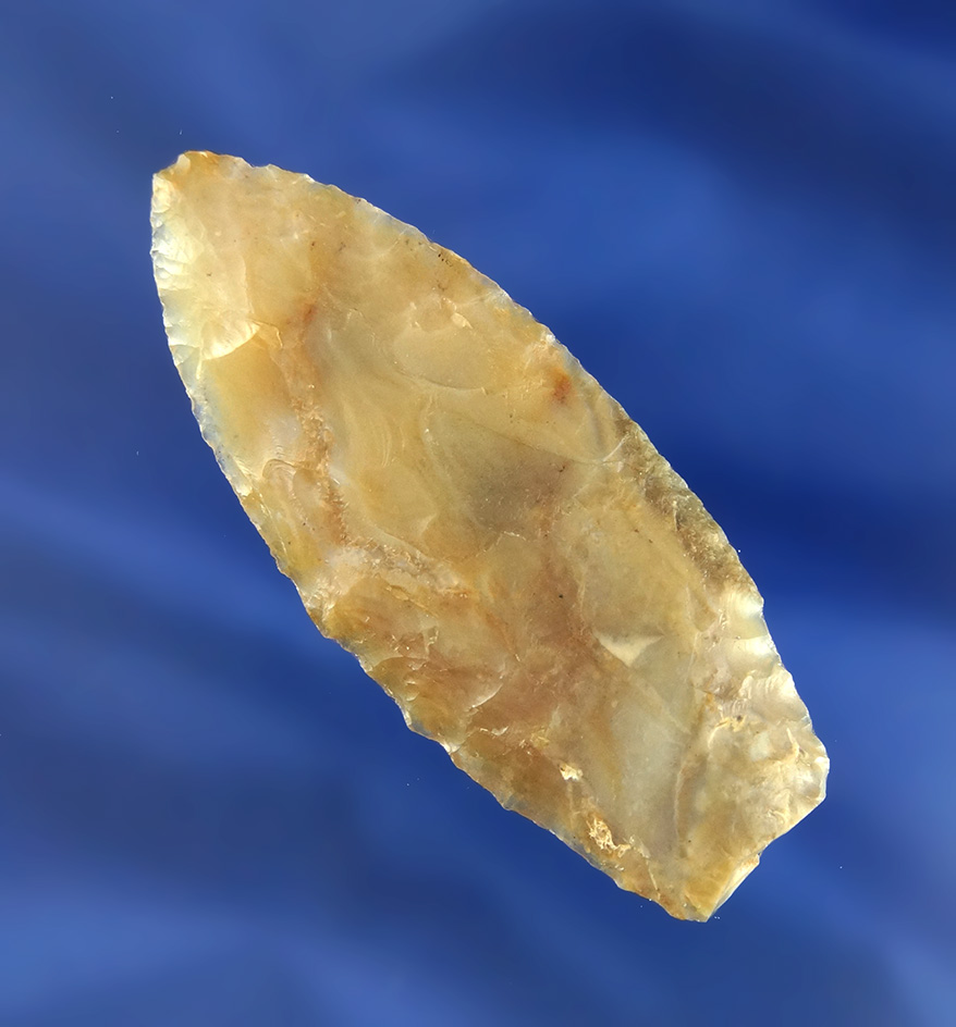 Very nice flaking on this 2 1/2" Cascade made from attractive semi translucent agate