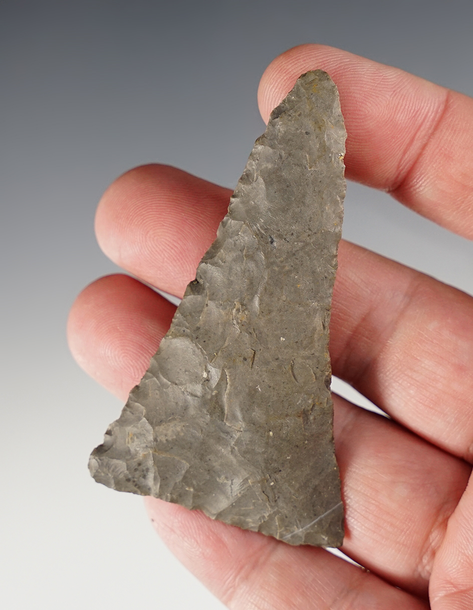 2 15/16" finely flaked Triangular Woodland Knife found in the Midwestern U.S.