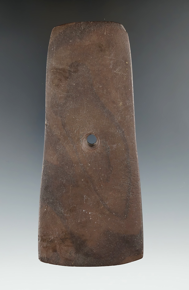 5" Hopewell Trapezoidal Pendant found in Wood Co., Ohio. Pictured. Ex. Retort, Kilander, Kiel.