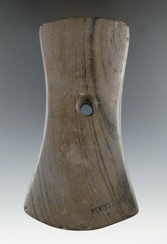 4 7/8" Adena Bi-Concave Pendant Huron Co., Ohio. Pictured. Ex. Helman, Crandall, Waibel.