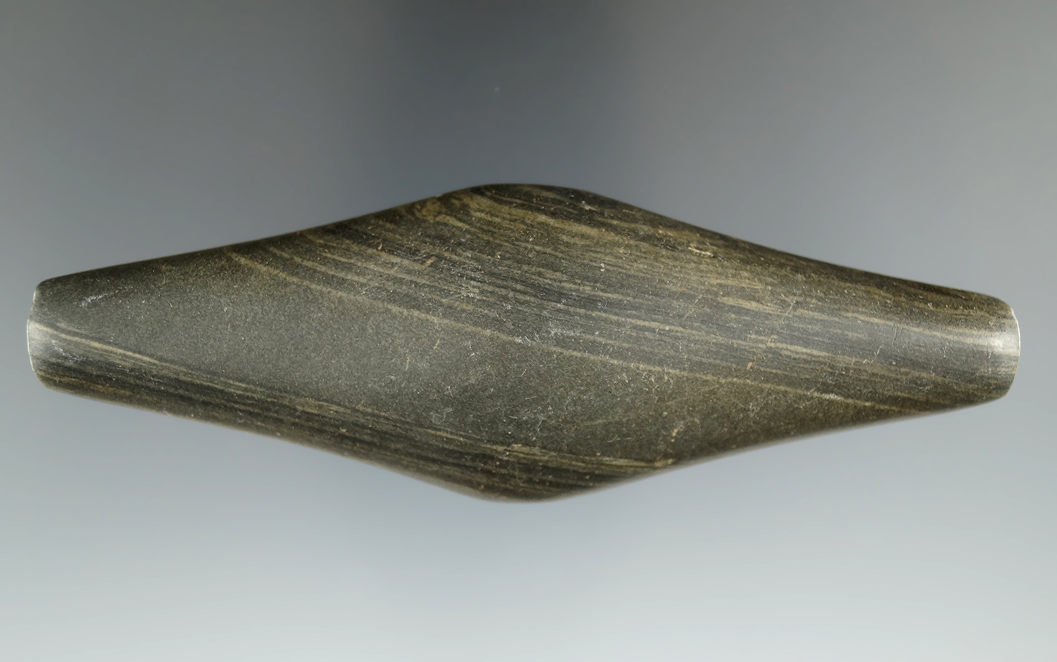 4 11/16" Undrilled Adena Expanded Center Gorget, Ohio. Ex. Marion "Horsefly" Bush, Tom Davis.