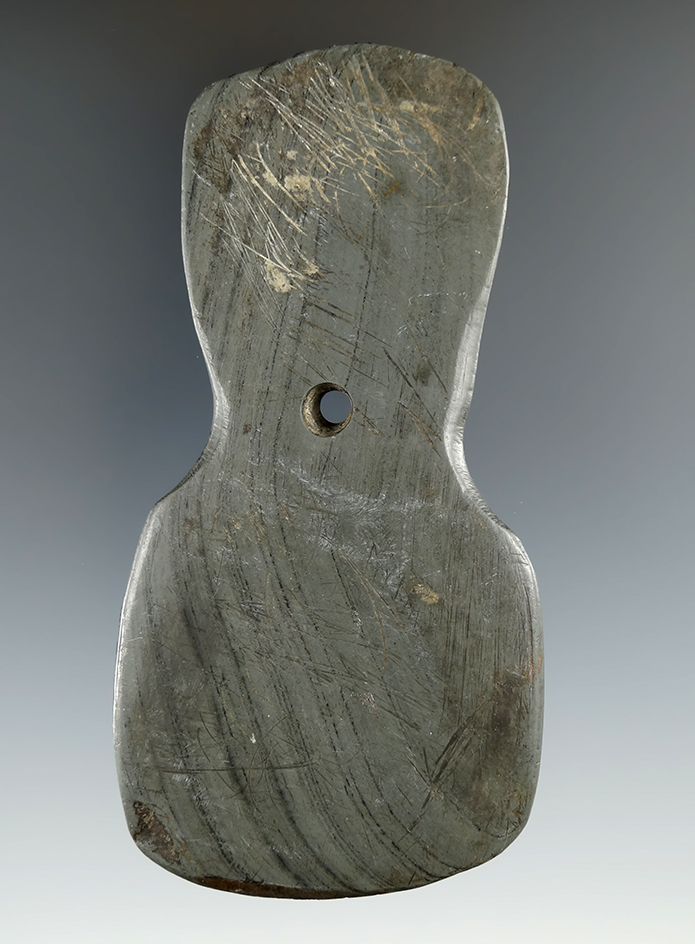 4 3/16" Hopewell Shovel Pendant found in Ohio. Pictured. Ex. Sarnovsky, Mel Wilkins, Bob Haag.