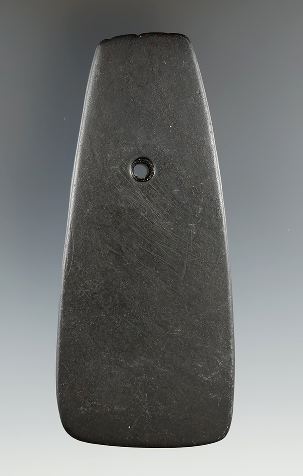 4" Hopewell Trapezoidal Pendant found in Athens Co., Ohio. Ex. Raymond Vietzen Collection.