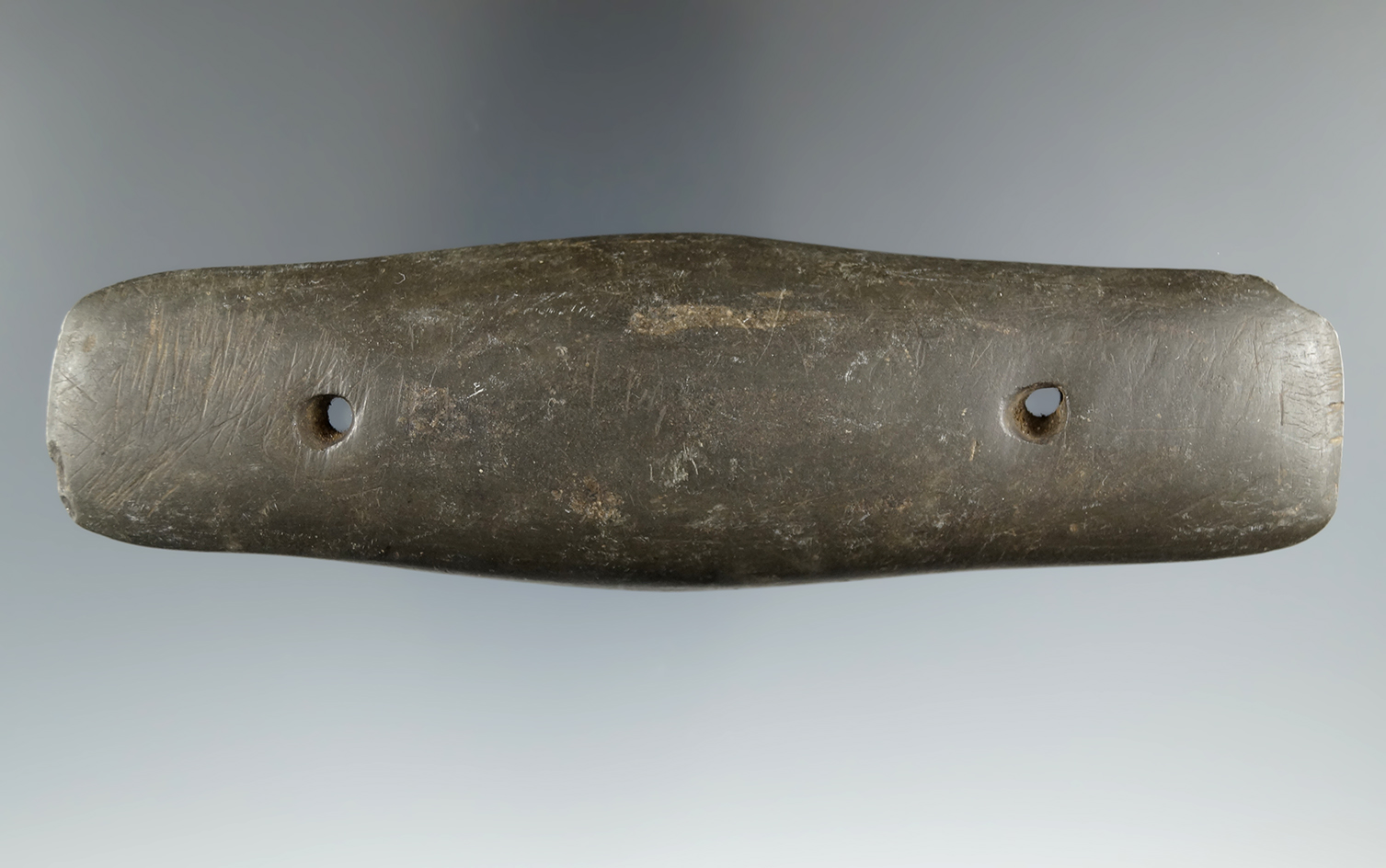 5 7/16" Expanded Center Gorget. Pictured in Ohio Archaeologist. Ex. Linton Foersterling, Roberts.