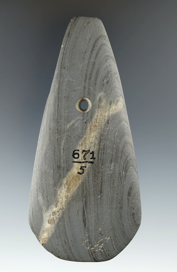 4 1/8" Hopewell Teardrop Pendant found in Franklin Co., Ohio. Pictured. Ex. Meuser, Hillen, Waibel.