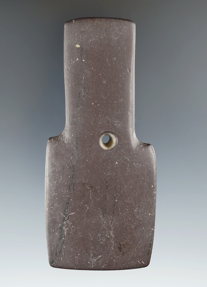 3 7/8" Hopewell Shovel Pendant in Morgan Co., Ohio. Ex. James Tomkins, Richards, Len Weidner.