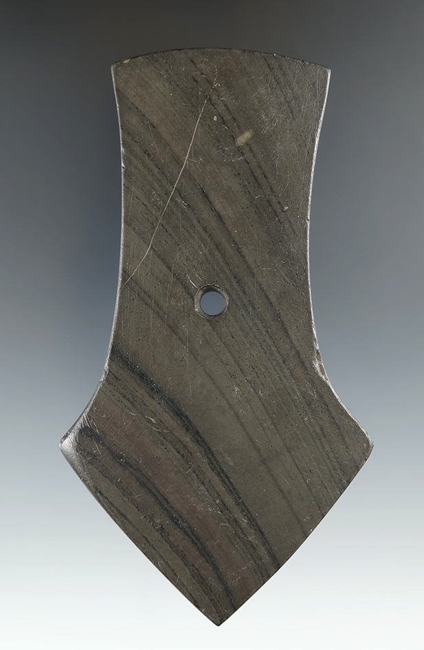 4 7/8" Hopewell Pentagonal Pendant found in Butler Co., Ohio. Ex. Meuser, Gene Hirzel, Johnston.