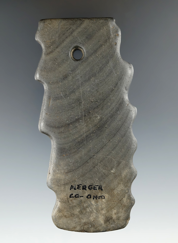 4 1/4" Hopewell Pendant with unique style, found in Mercer Co., Ohio. Ex. Meuser, Vietzen, Helman.