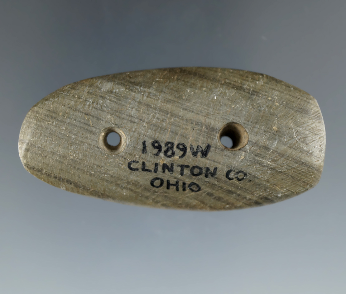 2 1/8" Miniature Mississippian Gorget found in Clinton Co., Ohio. Ex. August Wehrle, Dick Murray.