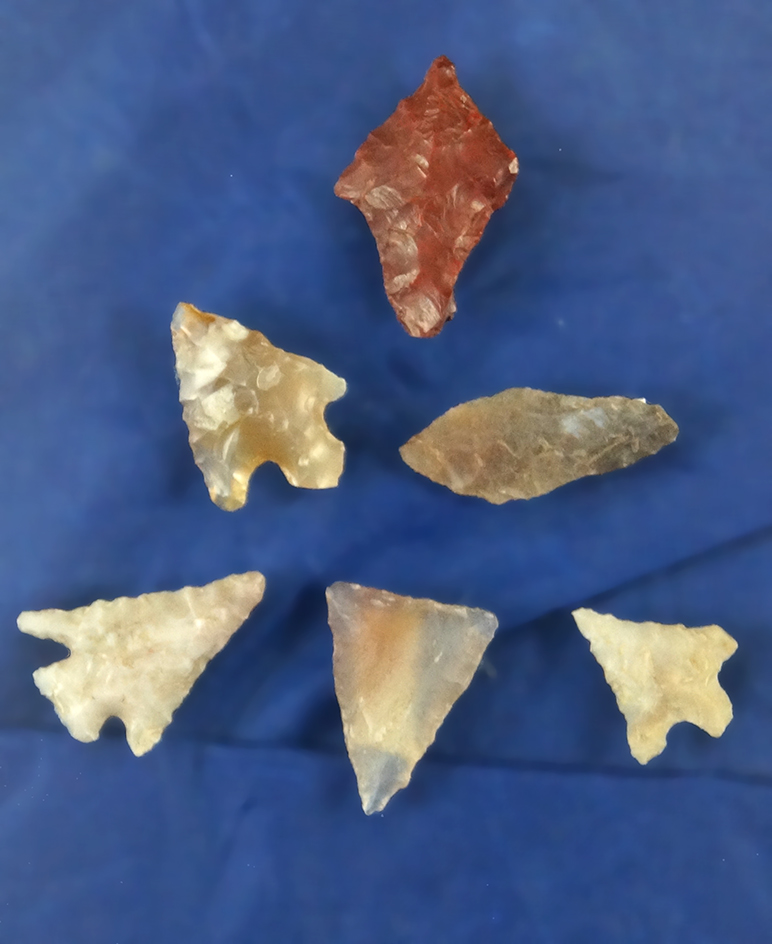 Set of six assorted Arrowheads found in Oregon