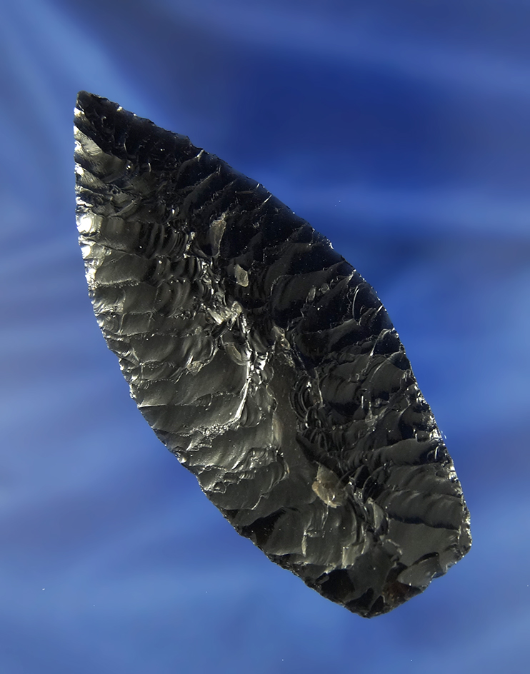 Simply incredible flaking on this 3 5/8" late Paleo-early Archaic Lanceolate  or Blade Stermer COA.