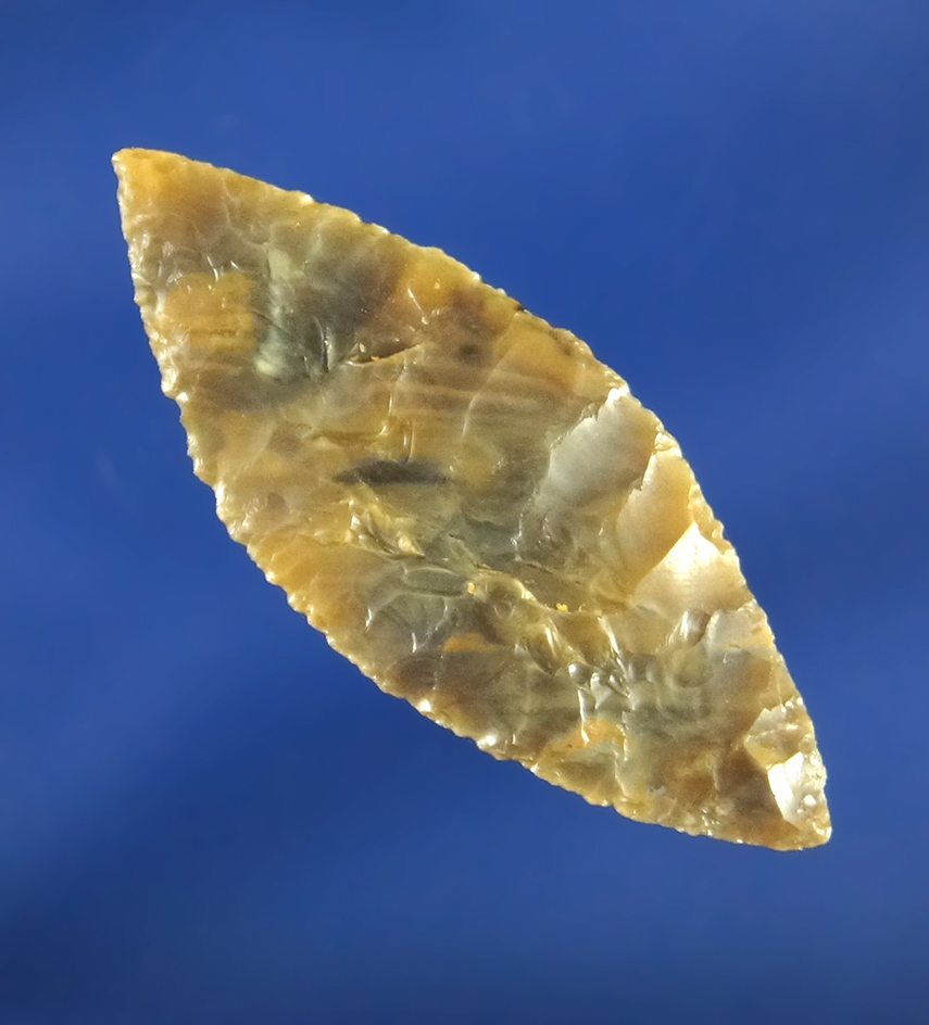 Exceptional! 1 3/8" very thin and excellently flaked Bi-pointed Miniature Blade - Columbia River.