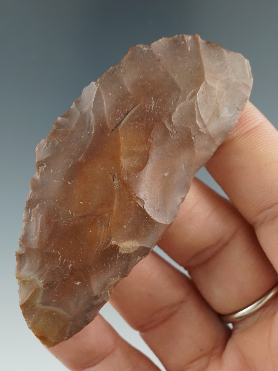 2 7/8" early crescent Knife - Jasper found by Robert E. Stewart between 1889-1903 In Oregon.