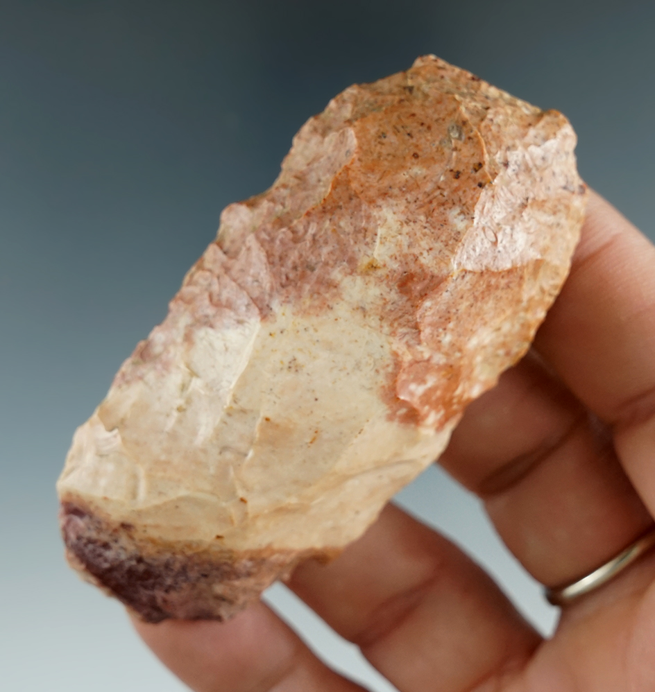 Colorful 2 13/16" Flint Knife that is very colorful found in Missouri.