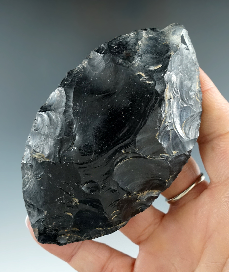 4" obsidian High Desert Knife found in Eastern Washington. Ex. Jim Hogue collection.