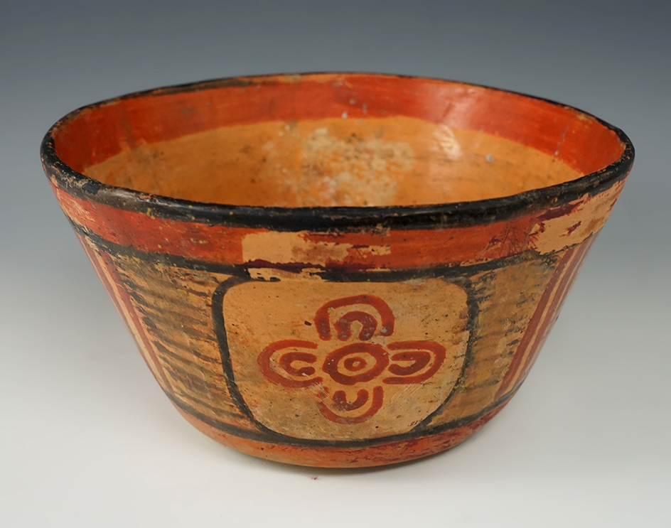 7" diameter Mayan bowl that is heavily restored but still makes a great display item. Guatemala.