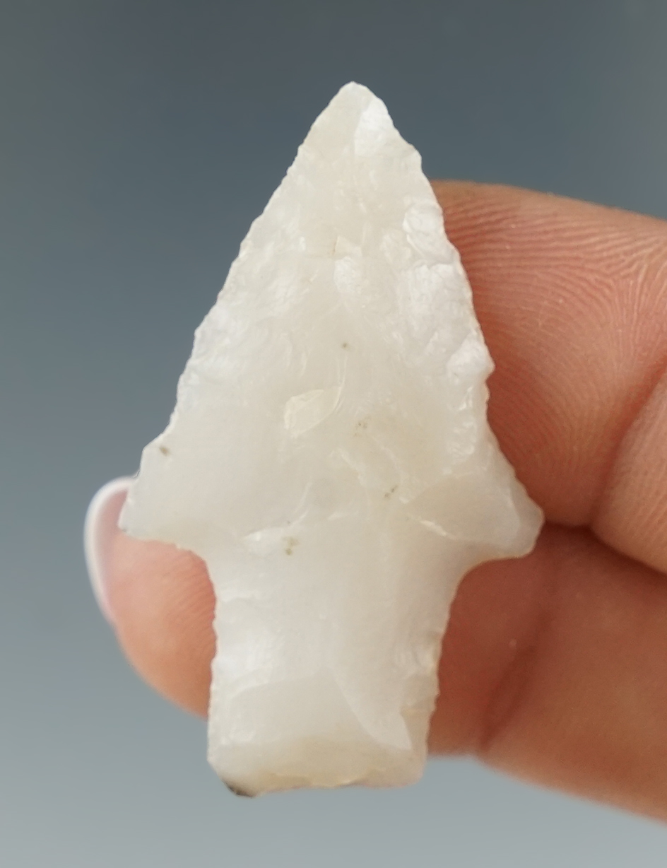 Pictured! 1 7/16" Shaniko Stemmed made from opaque chalcedony found in Washington.