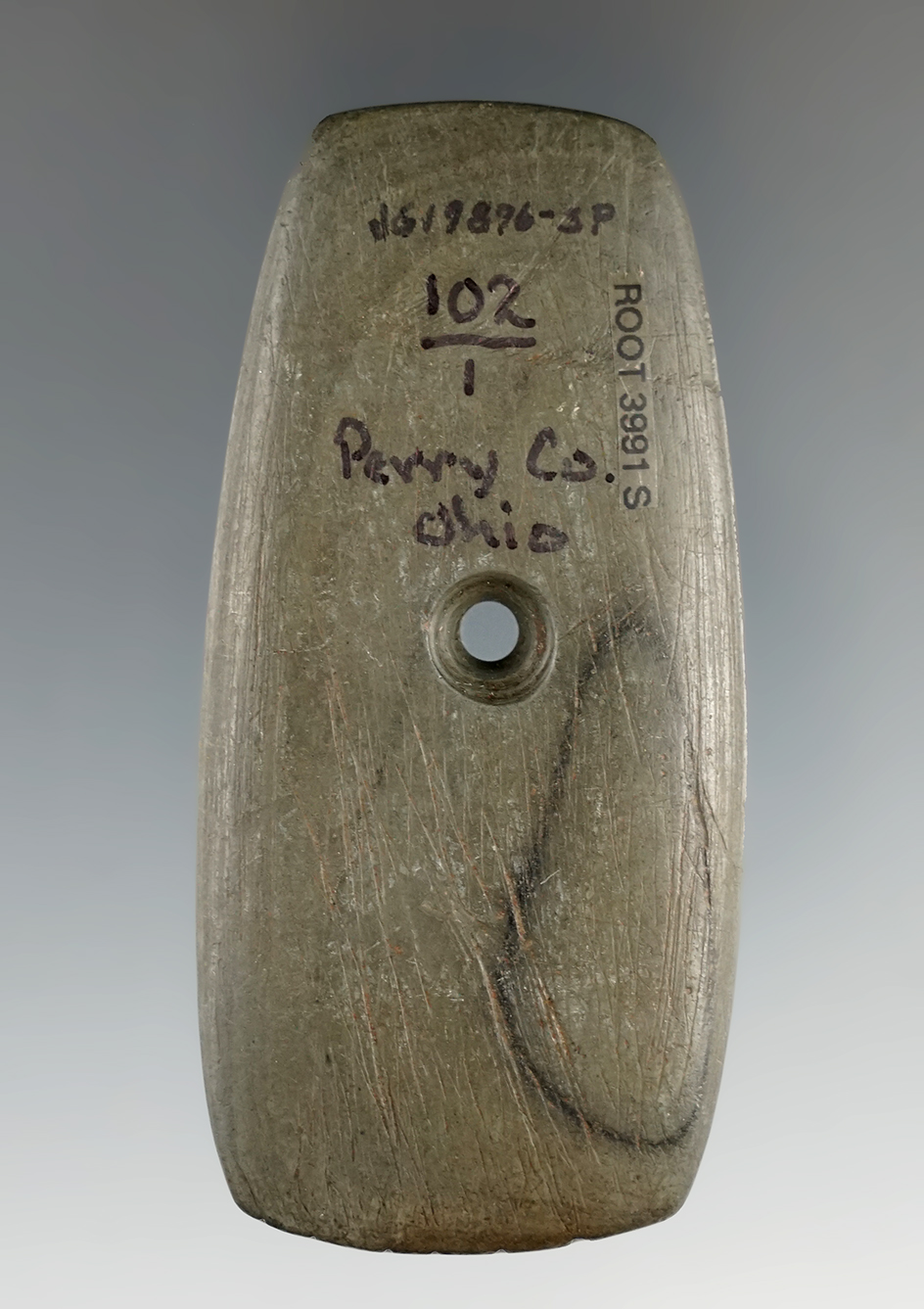 Pictured! 3 5/16" Hopewell Trapezoidal Pendant,  Perry Co., Ohio. Pictured in Who's Who #2, pg 83.