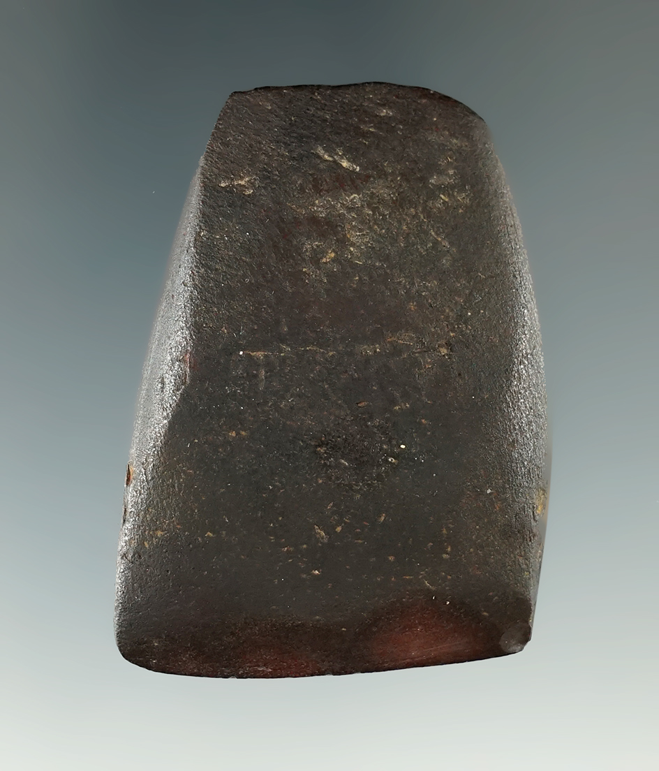 2" well polished hematite Celt found in Scioto Co., Ohio. Ex. Edward Payne, J. W. McManus.