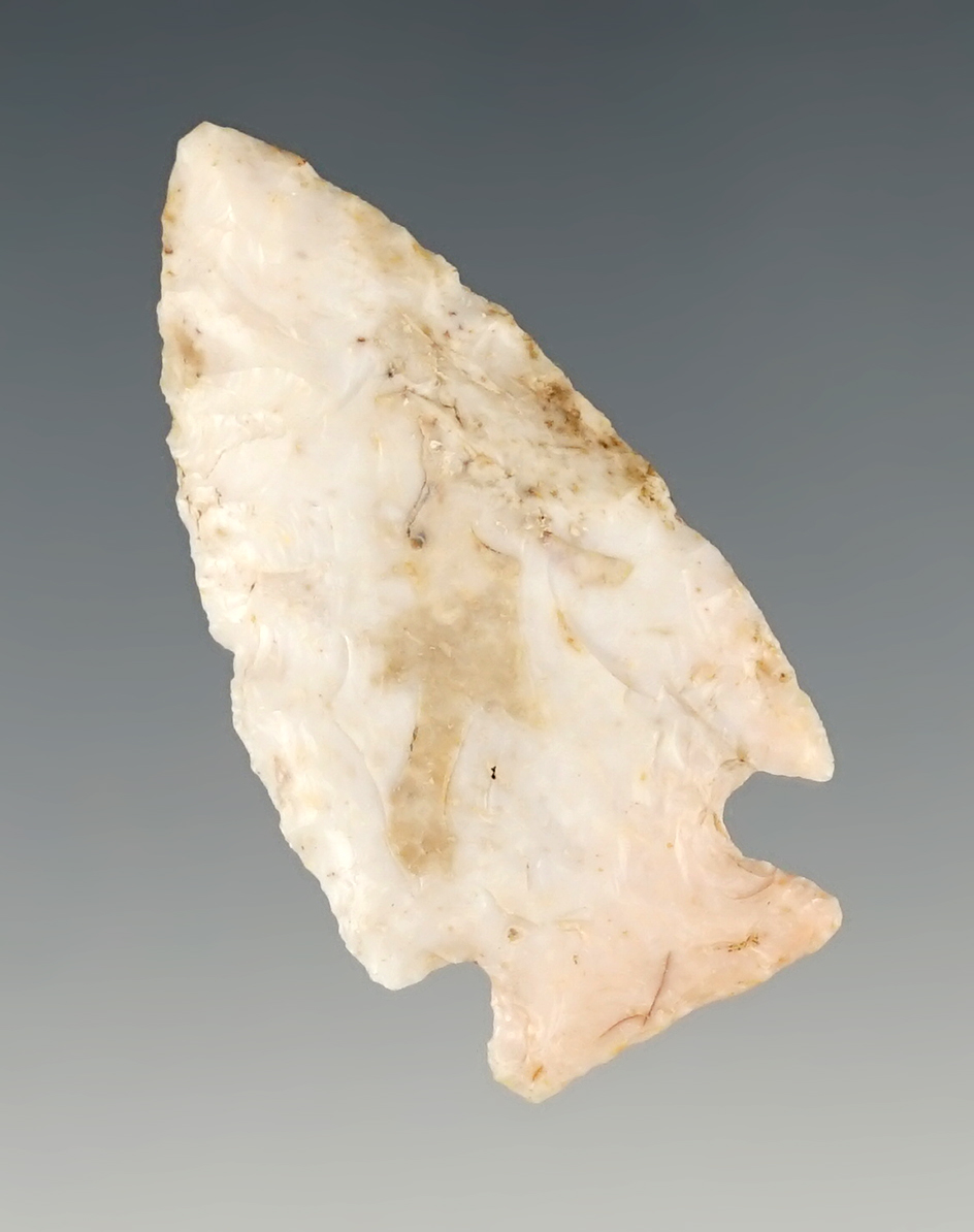 Well flaked 1 1/2" made from quality material found in Pike Co.,  Illinois.