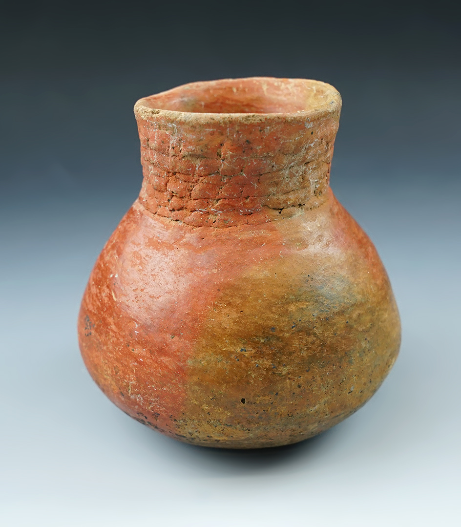 3 3/8" tall nicely styled Southwestern pottery vessel found in New Mexico.